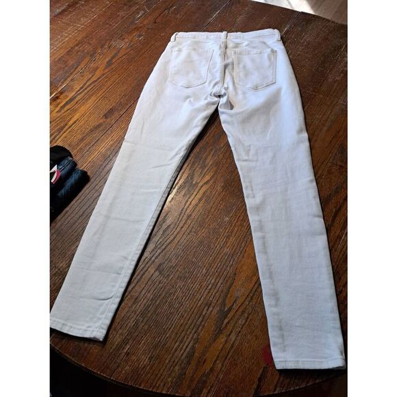 Waist 27" Banana Republic Mid Rise Skinny White Jeans Denim Pants w Pockets - Picture 2 of 3
